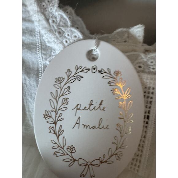 PETITE AMALIE Embroidered Dress Eyelet White Girls Sz 5 NWT $209 MSRP - Picture 7 of 14